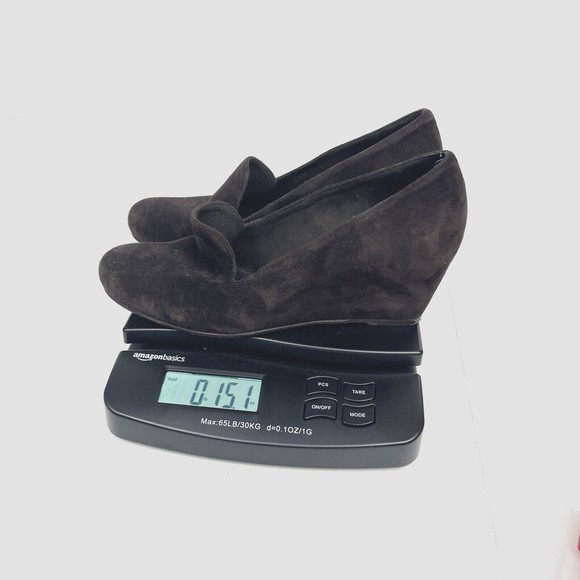 Stuart Weitzman Wedges Womens Size 8 Brown Suede Loafers Sleek Striking‎ Modern - Picture 7 of 8